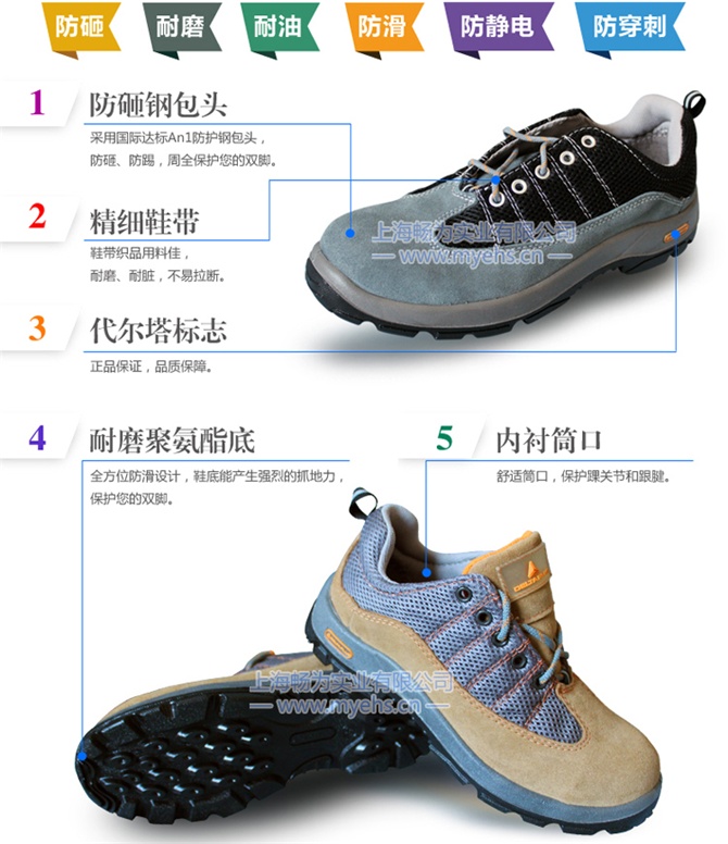  Features of imported suede leather safety shoes Delta 301322
